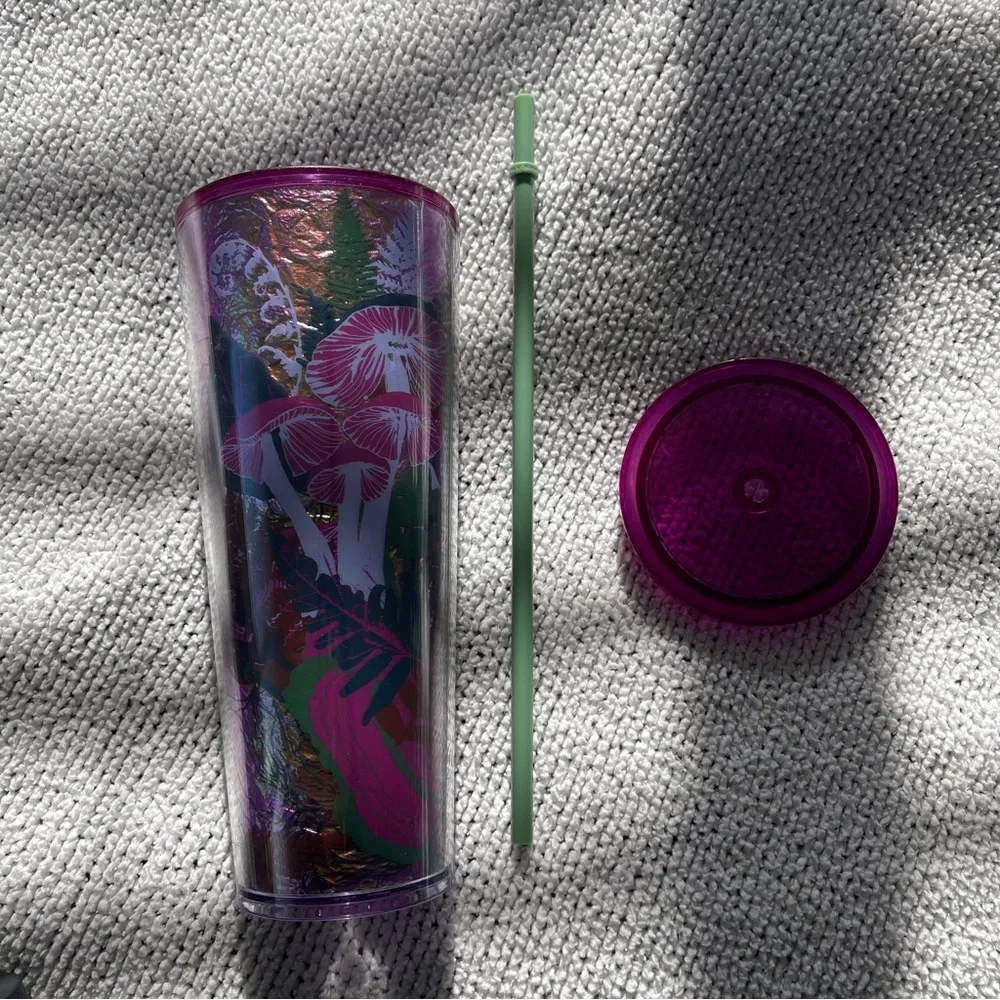 Starbucks burgundy mushroom forest  Tumbler 24oz